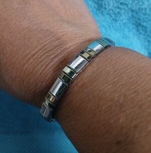 Silver and Gold Link Bracelet Steel